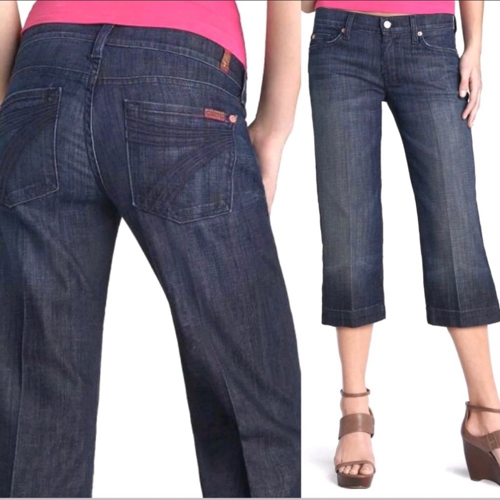 7 For All Mankind 7FAM dojo Crop Denim Jeans Size 27
